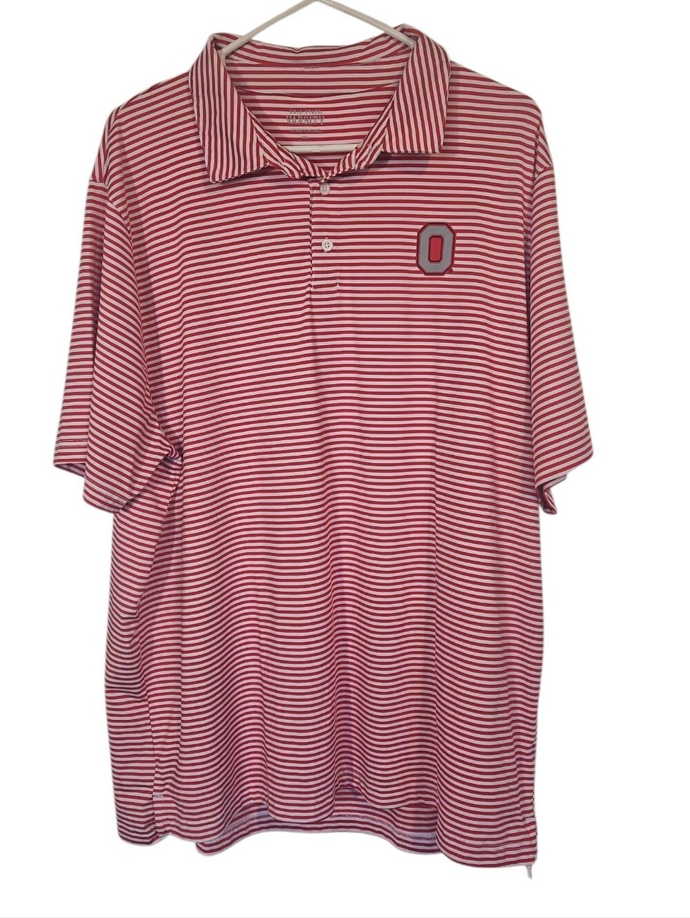Ohio State Men's 2X Red And White Stripe Polo
